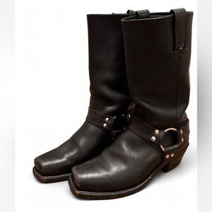 Frye 12R Harness Boots Black - Womens Size 8